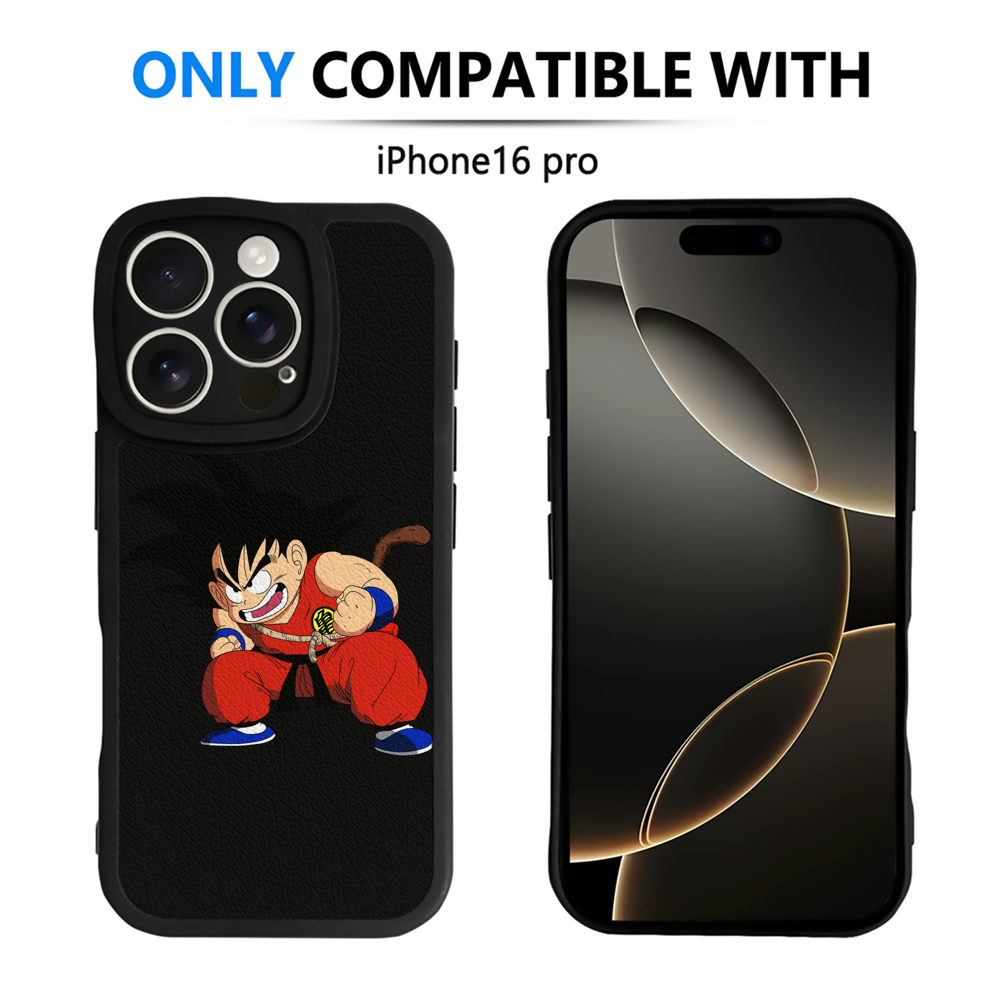 （画像用） ドラゴンボール 孫悟空（そん ごくう）Son Goku カカロット DRAGON BALL Kakarotto 【iPhone 16シリーズ対応】シリコンスマホケース（レザー調） 材質：シリコン